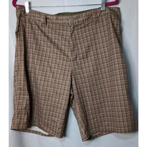 The North Face Men's Plaid Cargo Hiking Shorts Brown Orange Outdoor 36(613)
